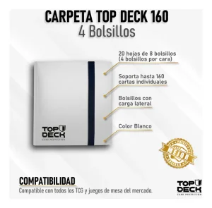 Carpeta Topdeck 4 Bolsillos (160 Espacios) - Blanca