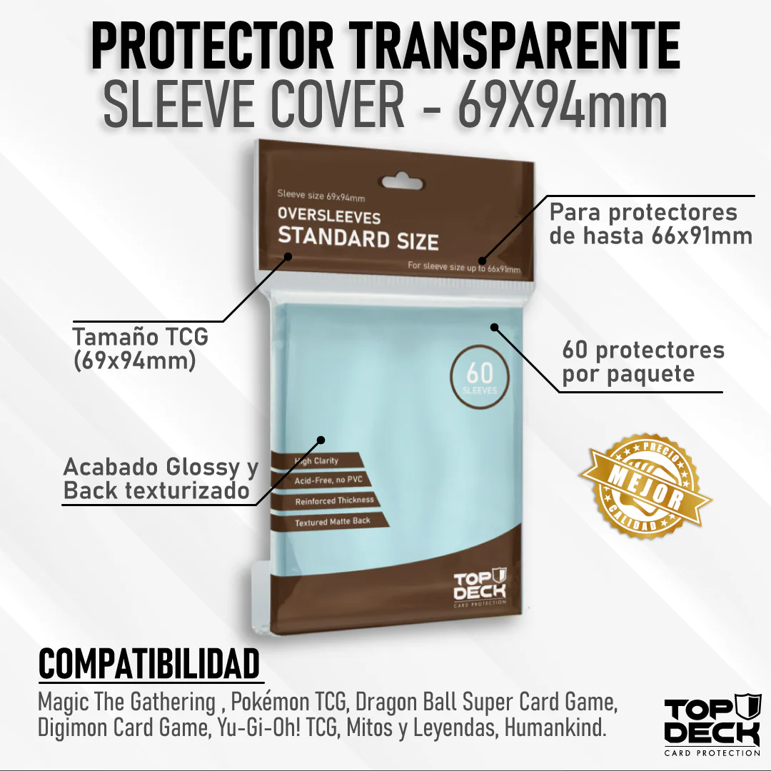 Cubre Protectores Top Deck Standard 69x94mm (Oversleeves)