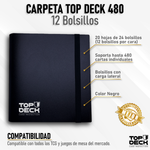 Carpeta Top Deck 12 Bolsillos (480 Espacios) - Negra