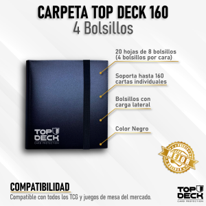 Carpeta Topdeck 4 Bolsillos (160 Espacios) - Negra