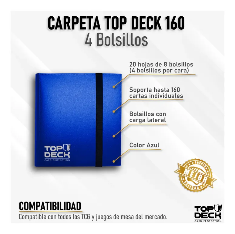 Carpeta Topdeck 4 Bolsillos (160 Espacios) - Azul