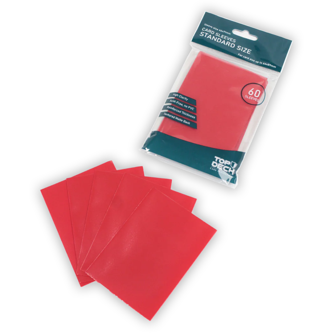 Protectores Top Deck Standard 66x91mm color Rojo - Imagen 2