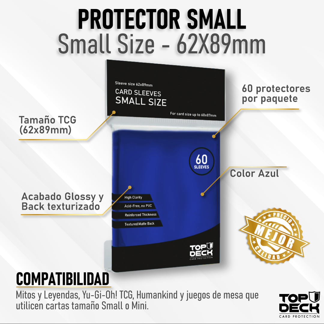 Protectores Top Deck Small 62x89mm color Azul