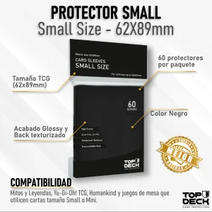 Protectores Top Deck Small 62x89mm color Negro