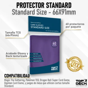 Protectores Top Deck Standard 66x91mm color Morado