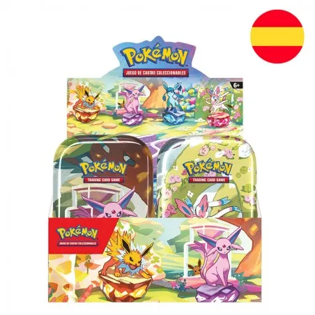 Pokemon TCG Mini lata Evoluciones Prismáticas SV8.5 (ESPAÑOL) - Imagen 3