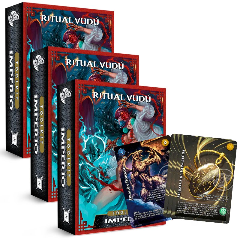 (PREVENTA) 3 Toolkit Imperio 2026 - Ritual Vudú + 3 Medalla de Papa Legba + Dragón Dorado